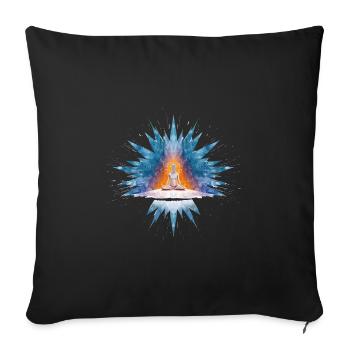Yoga, Spiritualité, Liberté et Relaxation - Housse de coussin décorative 45 x 45 cm - noir - Devant