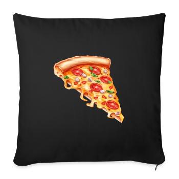 Funny Pizza Whisperer Foodie Pizza Slice - Sofa pillowcase 17,3'' x 17,3'' (45 x 45 cm) - black - Front