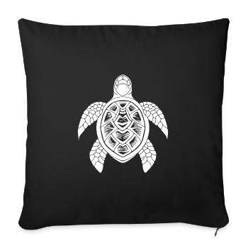 Turtle tattoo underwater design for divers - Sofa pillowcase 17,3'' x 17,3'' (45 x 45 cm) - black - Front
