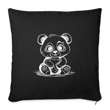 Cuddly Cute Cuddly Toy Kids Bears - Sofa pillowcase 17,3'' x 17,3'' (45 x 45 cm) - black - Front