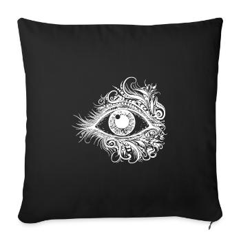 Artful eye with penetrating gaze - Sofa pillowcase 17,3'' x 17,3'' (45 x 45 cm) - black - Front