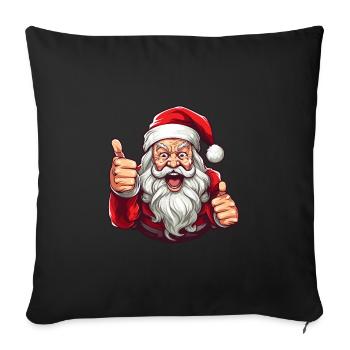Ugly Santa Claus with beard and hat - Sofa pillowcase 17,3'' x 17,3'' (45 x 45 cm) - black - Front
