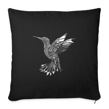 Geometric hummingbird in flight - Sofa pillowcase 17,3'' x 17,3'' (45 x 45 cm) - black - Front