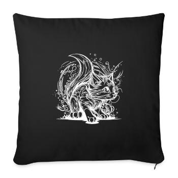 Niedliche kleine Weltraum Katze im Splash Style - Sofakissenbezug 45 x 45 cm - Schwarz - Vorne