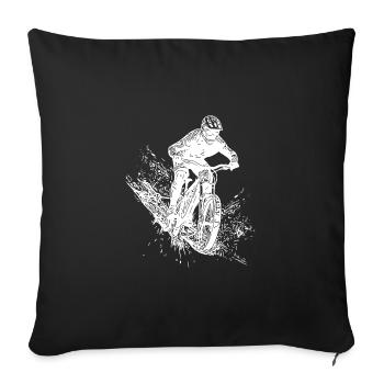 Schlamm Mountainbiker Outdoor Abfahrt - Sofakissenbezug 45 x 45 cm - Schwarz - Vorne