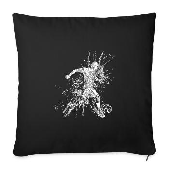 Soccer player in splash kicks a ball - Sofa pillowcase 17,3'' x 17,3'' (45 x 45 cm) - black - Front