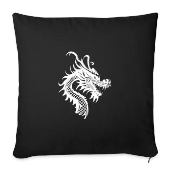 Schuppiger Vintager Klassischer China Drachenkopf - Sofakissenbezug 45 x 45 cm - Schwarz - Vorne