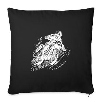 Motorcycle Off-Road Off-Road Driver Racing - Sofa pillowcase 17,3'' x 17,3'' (45 x 45 cm) - black - Front