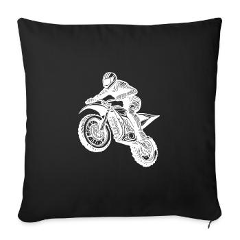 Motorcycle Racing Offroad Dirt Road Jump Machine - Sofa pillowcase 17,3'' x 17,3'' (45 x 45 cm) - black - Front