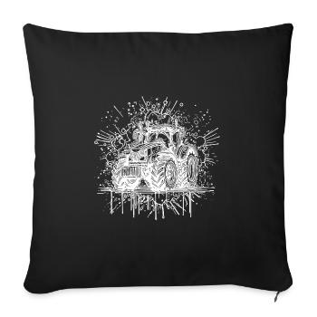 Field Designer with Tractor Field Tractor Expert - Sofa pillowcase 17,3'' x 17,3'' (45 x 45 cm) - black - Front