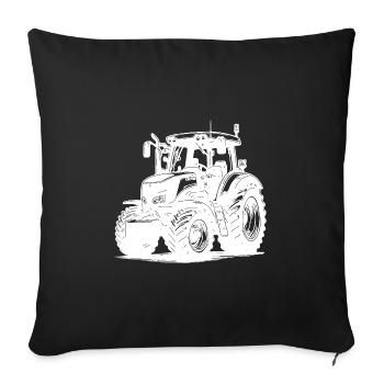 Große Hektar Schlepper Landmaschinen Traktor - Sofakissenbezug 45 x 45 cm - Schwarz - Vorne