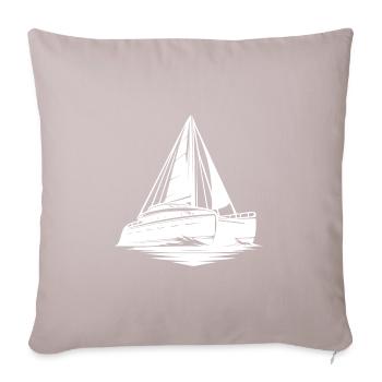 Catamaran de sport grand voilier à voiles - Housse de coussin décorative 45 x 45 cm - taupe clair - Devant