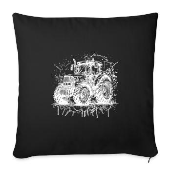 Tractor Splash Design with Field Tractor Experts - Sofa pillowcase 17,3'' x 17,3'' (45 x 45 cm) - black - Front