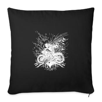 Off-Road Motorcycle Style Splash Biker - Sofa pillowcase 17,3'' x 17,3'' (45 x 45 cm) - black - Front