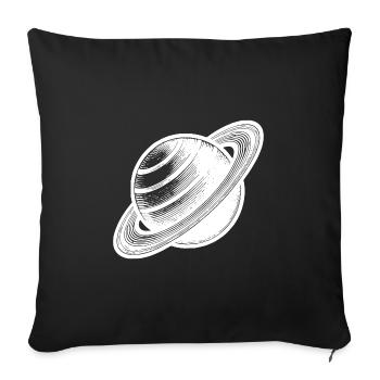 Planète aux anneaux Saturne avec système d’anneaux dans le système solaire - Housse de coussin décorative 45 x 45 cm - noir - Devant