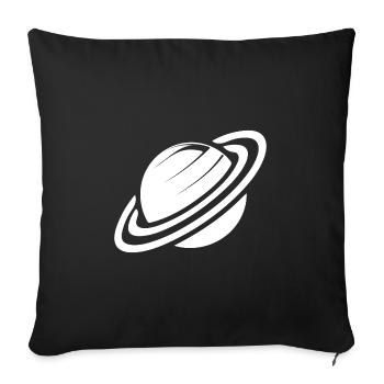 Planète Saturne avec des anneaux dans le système solaire - Housse de coussin décorative 45 x 45 cm - noir - Devant