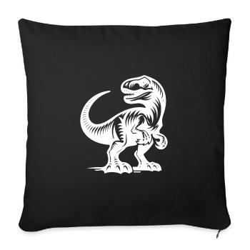 Mignon petit enfant Raptor dinosaure - Housse de coussin décorative 45 x 45 cm - noir - Devant
