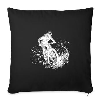 Mountain Biker Mud Splash Downhill - Sofa pillowcase 17,3'' x 17,3'' (45 x 45 cm) - black - Front