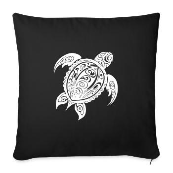 Vintage Abstract Wild Tattoo Turtle - Sofa pillowcase 17,3'' x 17,3'' (45 x 45 cm) - black - Front