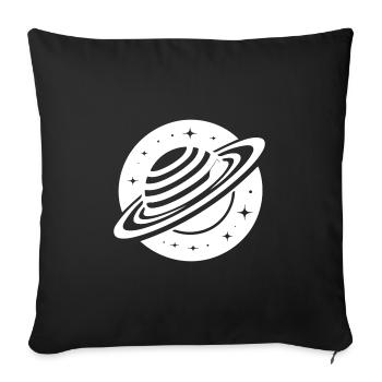 Space planet Saturn with ring system and stars - Sofa pillowcase 17,3'' x 17,3'' (45 x 45 cm) - black - Front