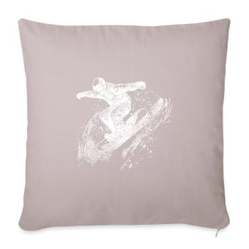 Tiefschnee Snowboard Move Ride Jump Style - Sofakissenbezug 45 x 45 cm - helles Taupe - Vorne