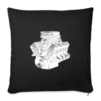 Mechanic Fan Engine Block Cylinder Displacement Engine - Sofa pillowcase 17,3'' x 17,3'' (45 x 45 cm) - black - Front