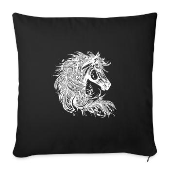 Galloping horse with mane in the wind - Sofa pillowcase 17,3'' x 17,3'' (45 x 45 cm) - black - Front