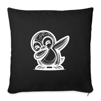 Pingouin mignon Petit pingouin dabbing - Housse de coussin décorative 45 x 45 cm - noir - Devant