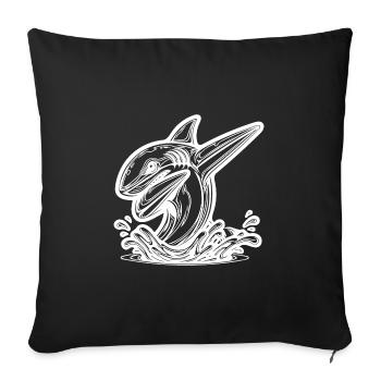 Grimmiger Dabbing Hai - Dabbender Hai - Sofakissenbezug 45 x 45 cm - Schwarz - Vorne