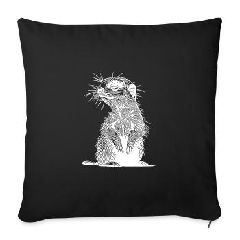 Cute meerkat with fur and cross stripes - Sofa pillowcase 17,3'' x 17,3'' (45 x 45 cm) - black - Front