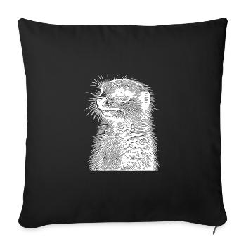 Cute little meerkat with cross stripe - Sofa pillowcase 17,3'' x 17,3'' (45 x 45 cm) - black - Front