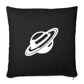 Planète aux anneaux dans l’univers du système solaire - Housse de coussin décorative 45 x 45 cm - noir - Devant