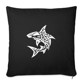Tribal requin-marteau Style Diver Fan Tattoo - Housse de coussin décorative 45 x 45 cm - noir - Devant