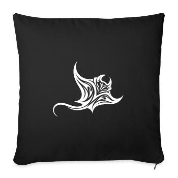 Tribal Tänzer Mantarochen Style Taucher Fan Tattoo - Sofakissenbezug 45 x 45 cm - Schwarz - Vorne