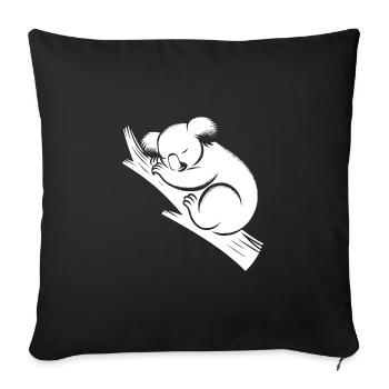 Sleeping koala on a branch - Sofa pillowcase 17,3'' x 17,3'' (45 x 45 cm) - black - Front