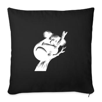 Cute sleeping koala on a tree - Sofa pillowcase 17,3'' x 17,3'' (45 x 45 cm) - black - Front