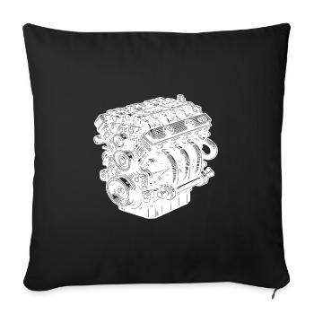 Mechanic Cylinder Engine Block Displacement Fan Engine - Sofa pillowcase 17,3'' x 17,3'' (45 x 45 cm) - black - Front
