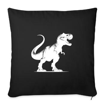 Dinosaure T-Rex massif - Tyrannosaurus Dino - Housse de coussin décorative 45 x 45 cm - noir - Devant