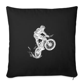 Cycliste cool vététiste - Housse de coussin décorative 45 x 45 cm - noir - Devant
