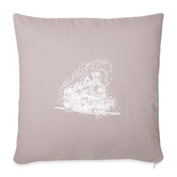 Vintage Dampflokomotive auf Gleisen unter Dampf - Sofakissenbezug 45 x 45 cm - helles Taupe - Vorne