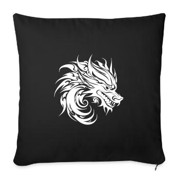 Roaring Chinese dragon in tattoo style - Sofa pillowcase 17,3'' x 17,3'' (45 x 45 cm) - black - Front