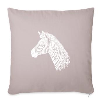 Lignes de style de tatouage de tête de zèbre - Housse de coussin décorative 45 x 45 cm - taupe clair - Devant