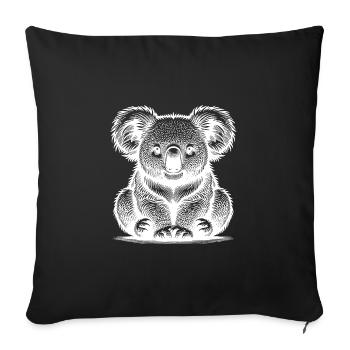 Mignon koala australien pour enfants - Housse de coussin décorative 45 x 45 cm - noir - Devant