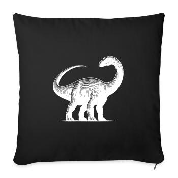 Dinosaure dinosaure dinosaure brachiosaure massif - Housse de coussin décorative 45 x 45 cm - noir - Devant