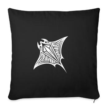 Tribal manta ray tattoo in underwater flight - Sofa pillowcase 17,3'' x 17,3'' (45 x 45 cm) - black - Front