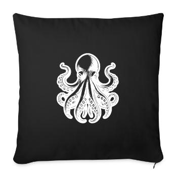 Large fierce octopus with eight arms - Sofa pillowcase 17,3'' x 17,3'' (45 x 45 cm) - black - Front