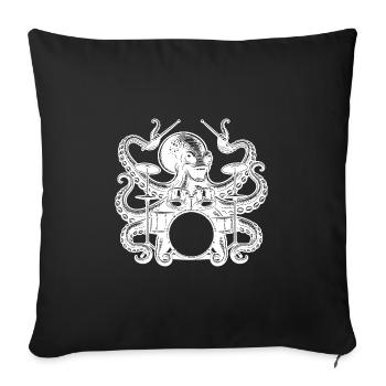 Charmante pieuvre sur tambour - Housse de coussin décorative 45 x 45 cm - noir - Devant