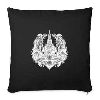 Moonlight behind exotic Thailand temple - Sofa pillowcase 17,3'' x 17,3'' (45 x 45 cm) - black - Front