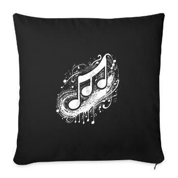 Vintage Music Sheet Music in Tattoo Style - Sofa pillowcase 17,3'' x 17,3'' (45 x 45 cm) - black - Front