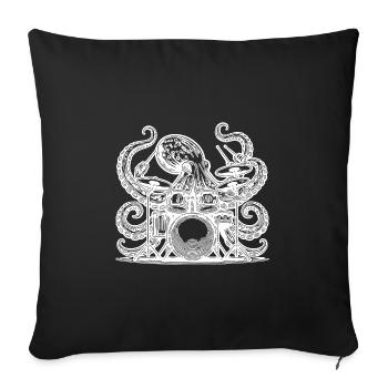 Pieuvre cool sur batterie - Housse de coussin décorative 45 x 45 cm - noir - Devant